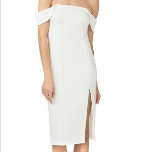 Jay Godfrey Downiest Midi Dress in White/Ivory